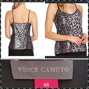 Top blouse Vince Camuto Animal Print Sequined Tank Top size M